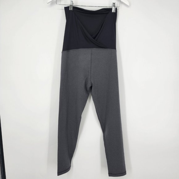 Isabel Maternity Women's Over Belly Active Maternity Leggings Black Gray M NWOT - Picture 5 of 8